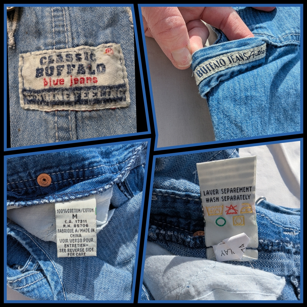 MAKE OFFER! Vintage 80s Classic Buffalo Blue Jean Overalls by David Bitton - Picture 13 of 16
